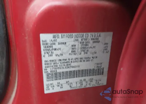 2002 Ford F-150 Lariat/Xlt z USA, uszkodzony, nr VIN 1FTRW08L52KD06316